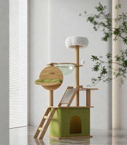 Manufacturer Cat Toy House Climbing Frame Cute Luxury Cat Tree with Scratcher Super Wood Pet Cat Tree Tower