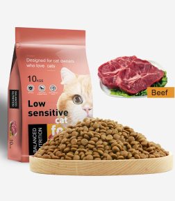 OEM Pet Cat Food Factory Good Price Nutrition Balance High Quality Round Beef Flavor Pet Cat Dry Food Main Food