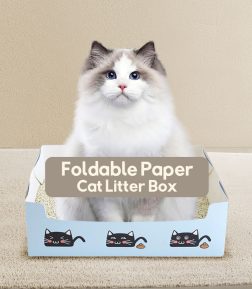 Custom Logo Healthy Material Disposable Foldable Paper Cat Litter Box