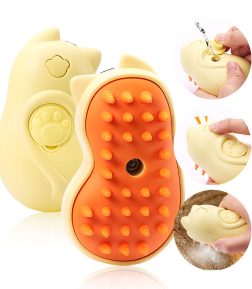 Custom Labels Pet Brush Cat Shape Hair Removal Electric Steam Brush for Pet