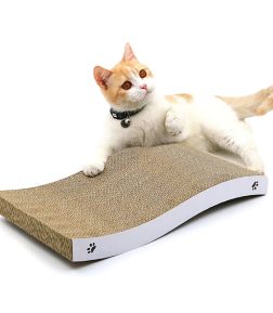 Wholesale OEM Customized Recyclable Reversible Premium Durable S Shape Corrugated Cardboard Cat Scratcher With Catnip