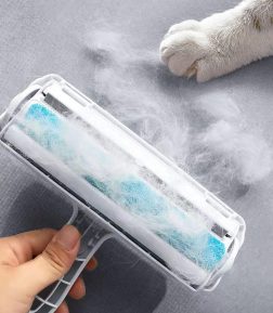 Custom Logo Two-Sided Pet Brush Self Cleaning Reusable Pet Hair Remover Roller