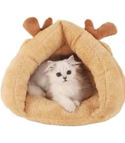 Winter Warm Elk Cat Nest Closed Cat House Cat Beds