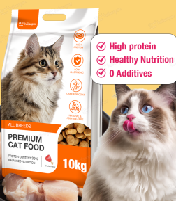 Free Samples Custom Logo Shape Chicken Salmon Tuna Bulk Flavor High-Protein Grain-Free Dry Cat Food