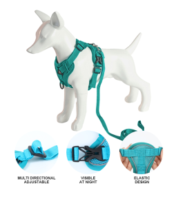 OEM ODM Factory Wholesale Nylon Adjustable Dog Leash Simple Reflect Light Dog Hrness