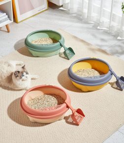 Customized Splash-Proof Large Space High Wall Circular Easy Clean Cat Litter Box
