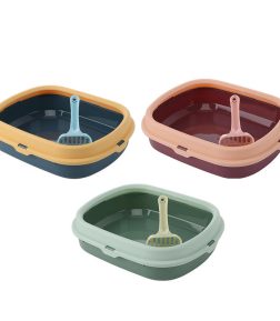 Factory Wholesale Anti Splash Semi Enclosed Different Colors Self Cleaning Cat Litter Box